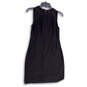 Womens Black Sleeveless Round Neck Back Zip Short Shift Dress Size 4P image number 1