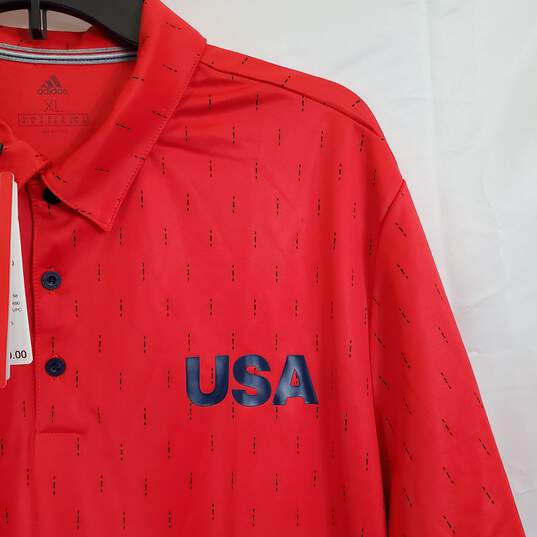 Adidas USA Golf Men Red S/S Polo NWT sz XL image number 5