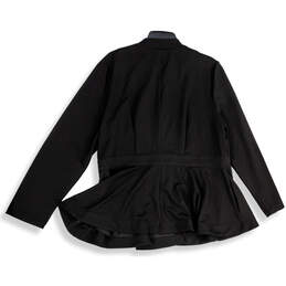 NWT Womens Black Long Sleeve Peplum Hem Button Front Jacket Size 18 alternative image