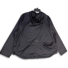 NWT Womens Black Long Sleeve Full-Zip Hooded Windbreaker Jacket Size 2X alternative image