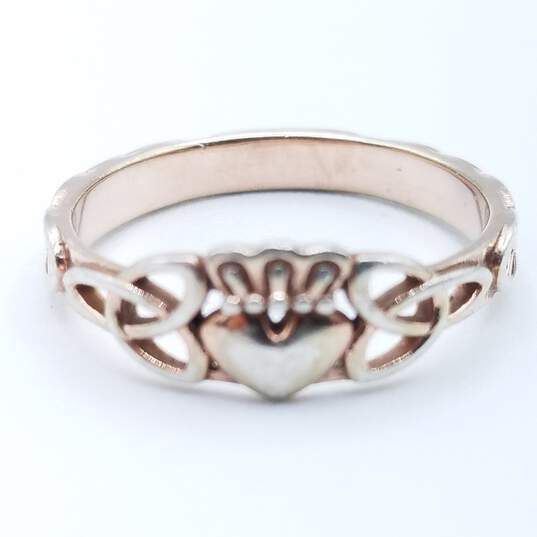 925 Silver Claddagh Ring 2.82G image number 7