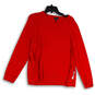 Womens Red Round Neck Long Sleeve Knitted Pullover Sweater Size Small image number 1
