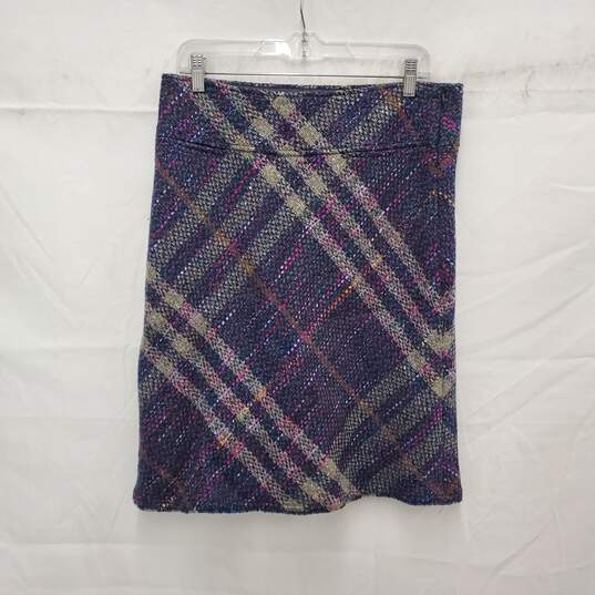 Burberry London WM's Blue & Gray Wool Plaid Skirt Size 10 Authenticated image number 1
