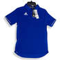 NWT Mens Blue Spread Collar Short Sleeve Golf Polo Shirt Size Medium image number 1