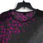 Womens Purple Printed Short Sleeve Crew Neck Sheer Blouse Top Size XS/TP image number 4
