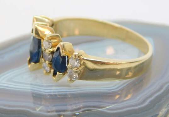 14K Yellow Gold Sapphire 0.30 CTTW Diamond Ring  3.3g image number 3