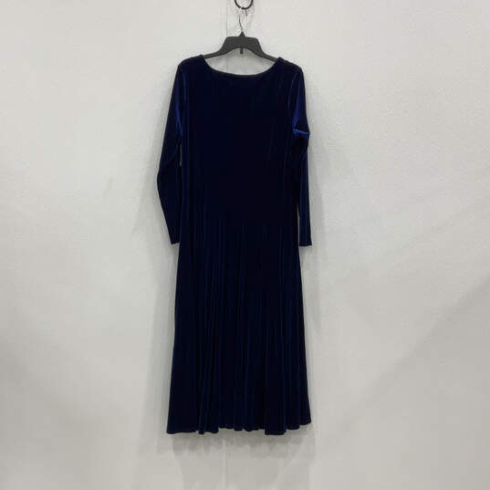 NWT Womens Blue Velvet Long Sleeve Round Neck Pullover Maxi Dress Size 16 image number 2