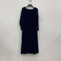 NWT Womens Blue Velvet Long Sleeve Round Neck Pullover Maxi Dress Size 16 alternative image