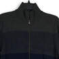 Mens Gray Navy Colorblock Long Sleeve Mock Neck Full Zip Jacket Size Small image number 3