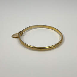 Designer Coach Gold-Tone Heart Shape Charm Rhinestone Bangle Bracelet alternative image