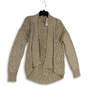 NWT Womens Tan Cable-Knit Long Sleeve Open Front Cardigan Sweater Size L image number 1