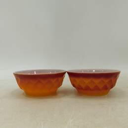 VTG Anchor Hocking Fire King Kimberly Diamond Red Orange Small Bowls Set of 4 alternative image