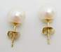 14K Yellow Gold Pearl Stud Earrings 1.4g image number 2