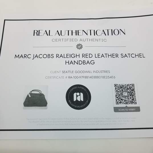 AUTHENTICATED MARC JACOBS RALEIGH LEATHER SATCHEL HANDBAG NWT image number 2