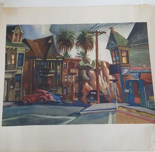 Lot of 6 vintage prints - Edward Arnold Reep - California Street Scene - Walter Foster - Flower Posters image number 4