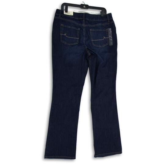 NWT Maurices Womens Blue Denim Medium Wash Slim Bootcut Leg Jeans Size 14 image number 2