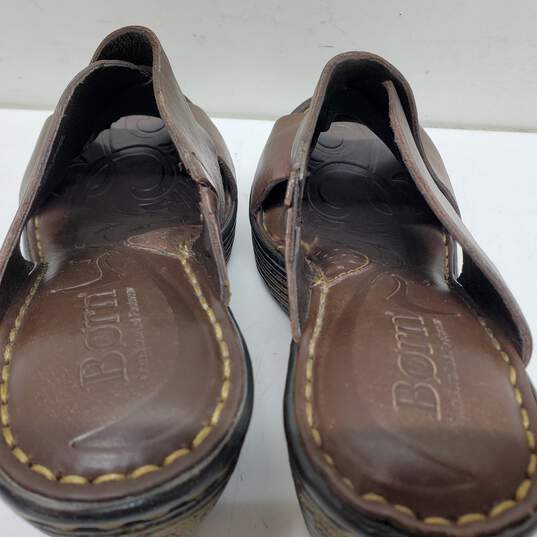 Born Handcrafted Footwear Brown Leather Wedge Heel Sandals Women's 7 image number 5