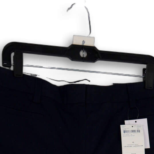 NWT Womens Blue Flat Front Welt Pocket Bermuda Shorts Size 10 image number 3