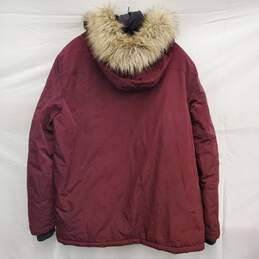 Calvin Klein Wm's Burgundy Red 100% Polyester Faux Fur Hooded Winter Parka Size M alternative image