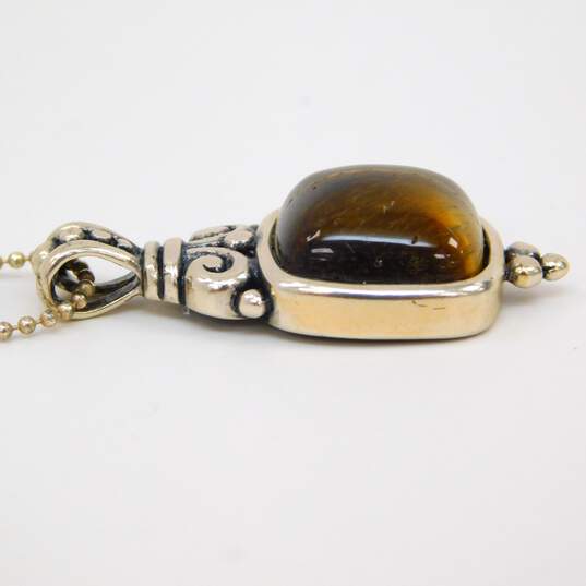 Sterling Silver Tiger's Eye Ornate Scroll Jewelry 16.2g image number 7