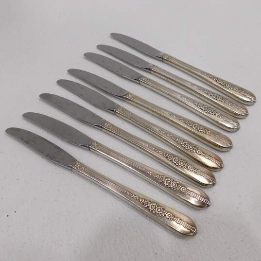 Oneida Nobility Plate Royal Rose Silver Plate 70 Piece Flatware Set w/ Wood Case image number 12