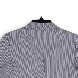 NWT Women's Blue White Striped Notch Lapel One-Button Blazer Size 4 alternative image