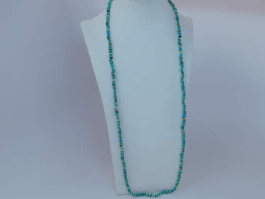 Artisan Amber & Faux Turquoise Necklaces 37.1g image number 6
