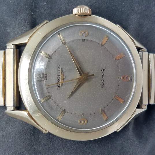 Longines 19AS 10k Gold Filled Circa 1957 17 Jewels Vintage Automatic Watch w/ COA image number 1