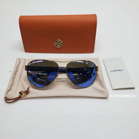 AUTHENTICATED TORY BURCH TY6051 BLUE GRADIENT AVIATORS SIZE 60x14 image number 1