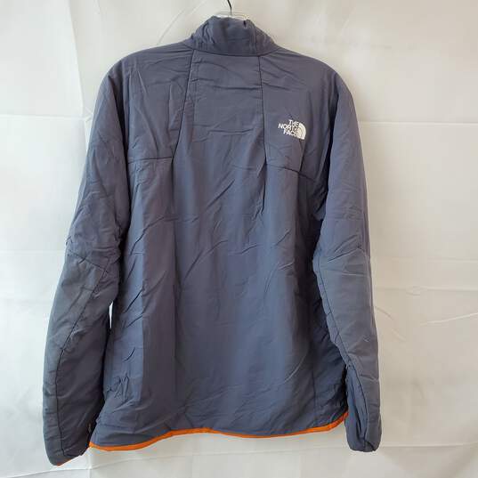 Gray with Orange Details Zipper Jacket Size Large image number 2
