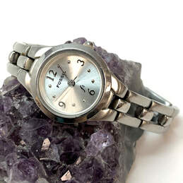 Designer Fossil F2 ES-9048 Silver-Tone Dial Chain Strap Analog Wristwatch