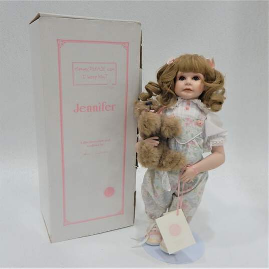 Vintage Jane Zidjunas Doll Jennifer With Dog Hamilton Heritage Collection IOB image number 1