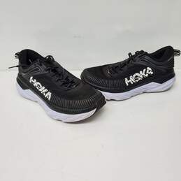HOKA One One Bondi 7 MN's Black & White Running Sneakers Size 9 US alternative image