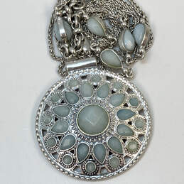 Designer Lucky Brand Silver-Tone Chain Lobster Clasp Round Pendant Necklace alternative image