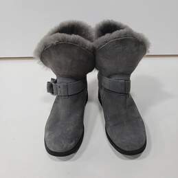 Ugg Grey Suede Shearling Bodie Ankle Boots Size 6