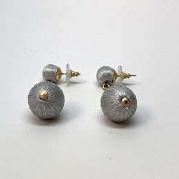Designer J. Crew Gold-Tone Silver Thread Ball Dangle Drop Earrings alternative image