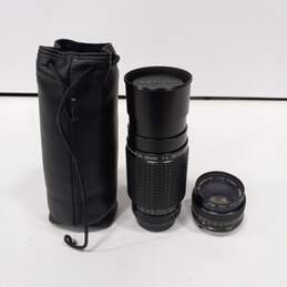 Pair Of Camera Lenses Minolta Rokkor 55mm & Pentax SMC Pentax-A ZOOM 70-210mm