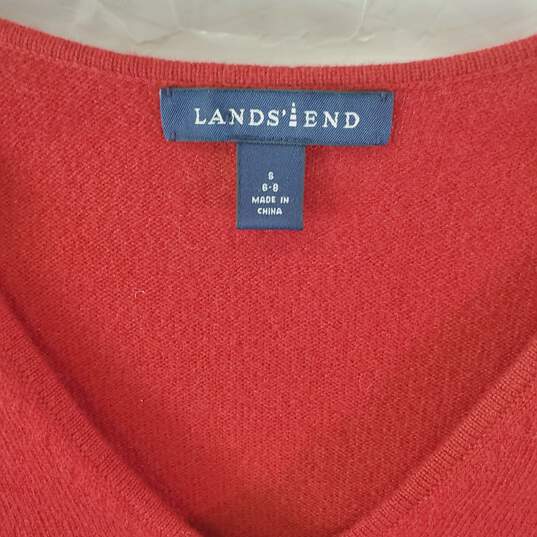 Land's End Women Red Cashmere Sweater S image number 3