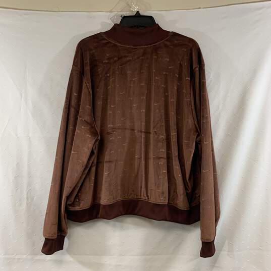 Women's Brown Nike Air Velour Track Jacket, Sz. 2X image number 2