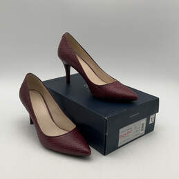 IOB Womens Prieta W01434 Red Leather Pointed Toe Pump Heels Size 10 B