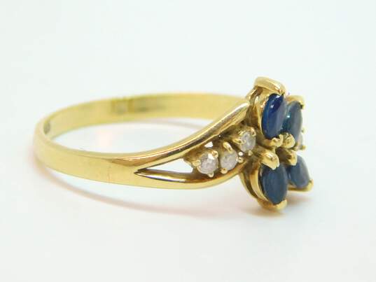 Elegant 14K Yellow Gold Sapphire & Diamond Accent Ring 2.0g image number 3