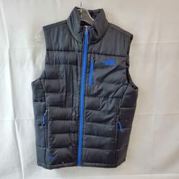 Black with Blue Detail Goose Down Vest Size S