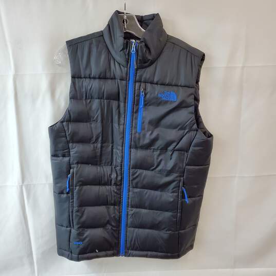 Black with Blue Detail Goose Down Vest Size S image number 1