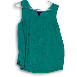 Womens Green Floral Sleeveless Scoop Neck Tank Top Size Medium