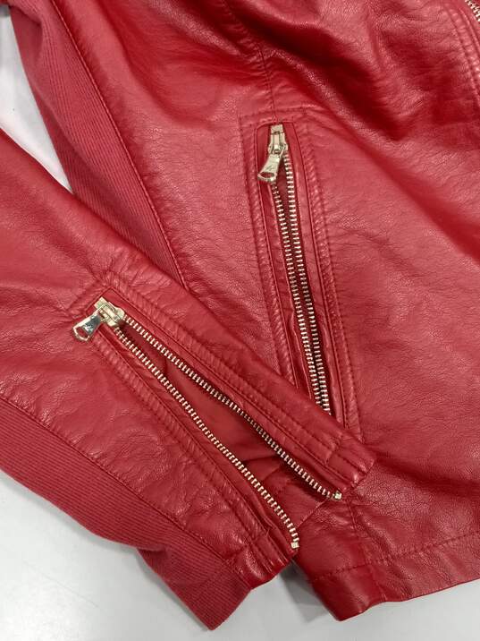 Kenneth Cole Reaction Women's Red Faux Leather Jacket Size 1X image number 3