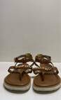 Michael Kors Gold Chain Link Logo Brown Thong Sandals Women's Size 9.5 image number 2
