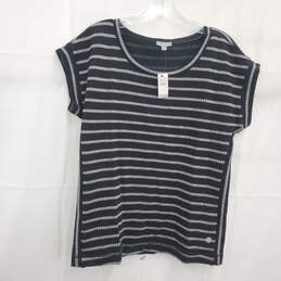 Talbots Black & White Striped Stretch T-Shirt Women's Size S NWT