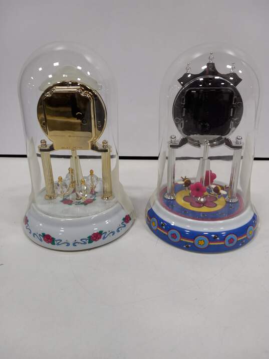Set of 2 Disney Cinderella/Prince Charming & Eeyore Anniversary Dome Clocks image number 2