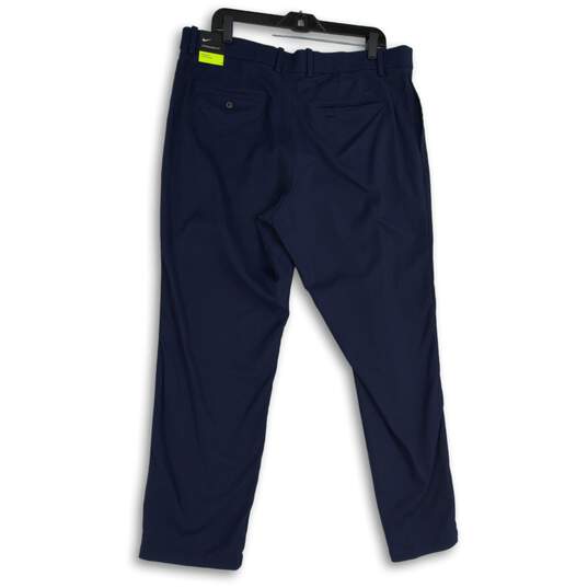 NWT Nike Mens Blue Flat Front Standard Fit Straight Leg Chino Pants Size 38X30 image number 2