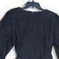 NWT Liz Claiborne Womens Black Denim V-Neck Belted Waist Sheath Dress Size 16 image number 4
